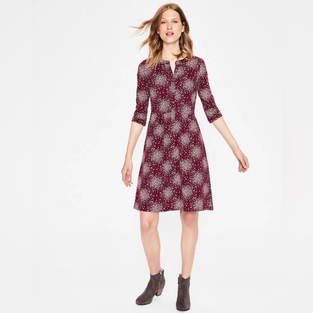 BODEN Briar Jersey Floral Button up Dress With Pockets Fairy Career Size 4